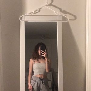 square neck light gray crop top